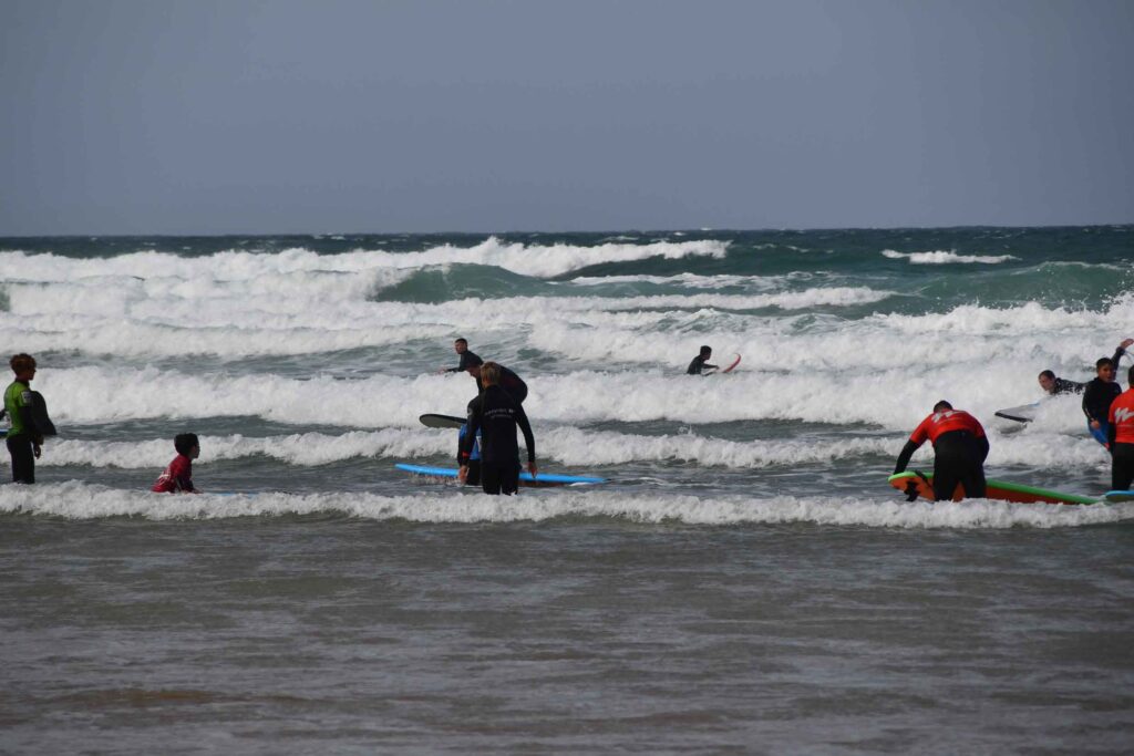 Surfing Practice on Watergate Bay