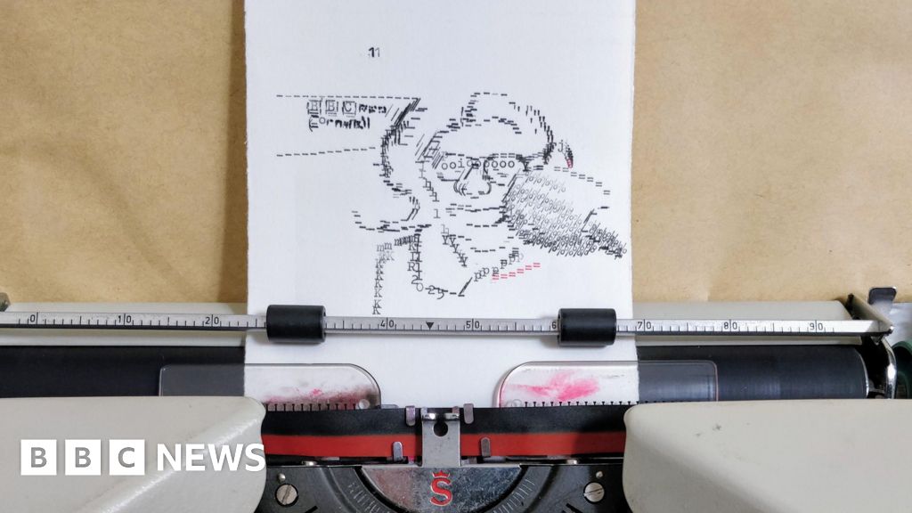 Typewriter Artist's Live Drawing at Library