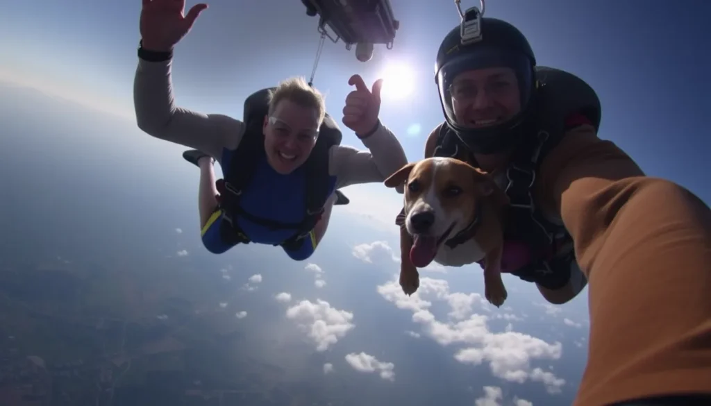 NEWQUAY CHARITY SKYDIVE RAISES FUNDS FOR RESCUED DOG FAMILY