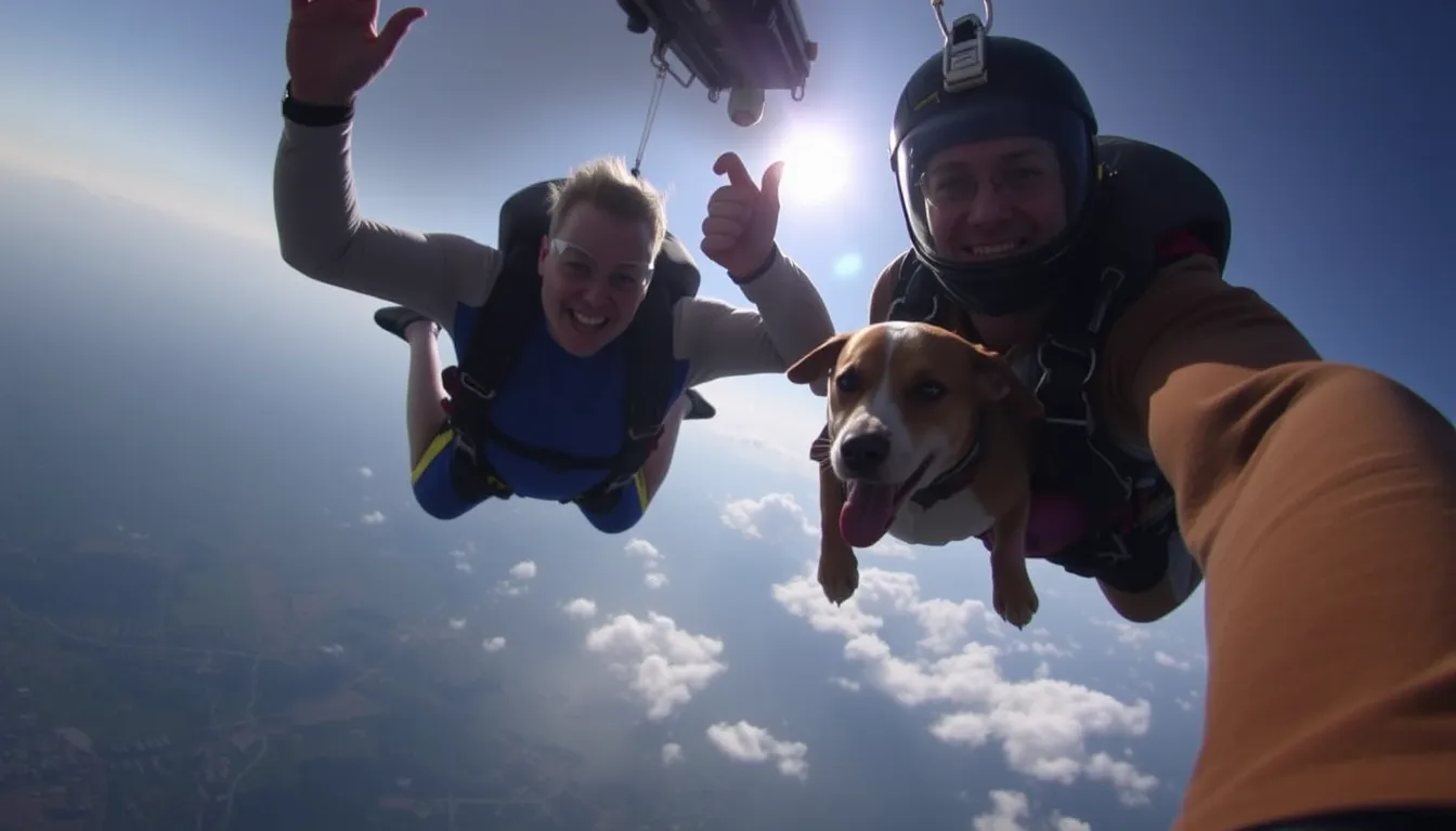 NEWQUAY CHARITY SKYDIVE RAISES FUNDS FOR RESCUED DOG FAMILY