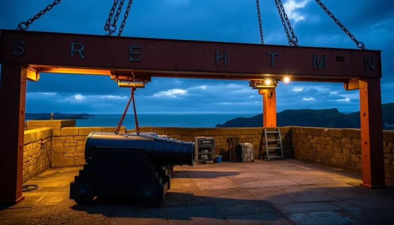 HISTORIC ST MICHAEL'S MOUNT CANNONS AIRLIFTED FOR RESTORATION