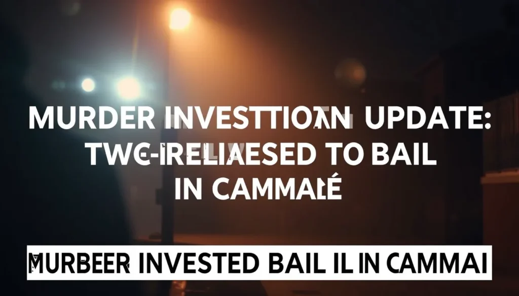 MURDER INVESTIGATION UPDATE: TWO RELEASED ON BAIL IN CAMBORNE